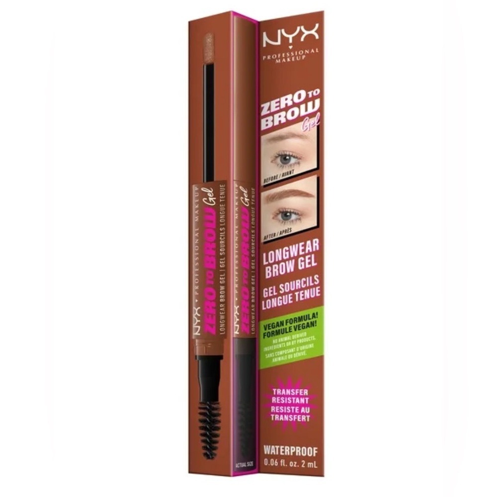 NYX Professional Makeup Zero to Brow Longwear Eyebrow Gel Auburn 0.06 fl oz